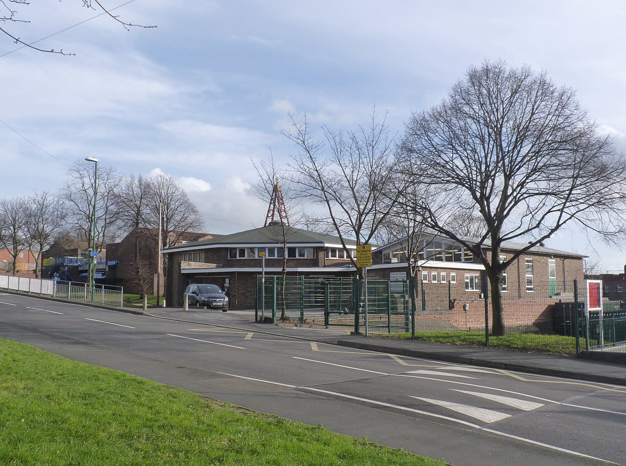 A modern brick church building with a sign, the Thomas Helwys Baptist Church in Lenton
