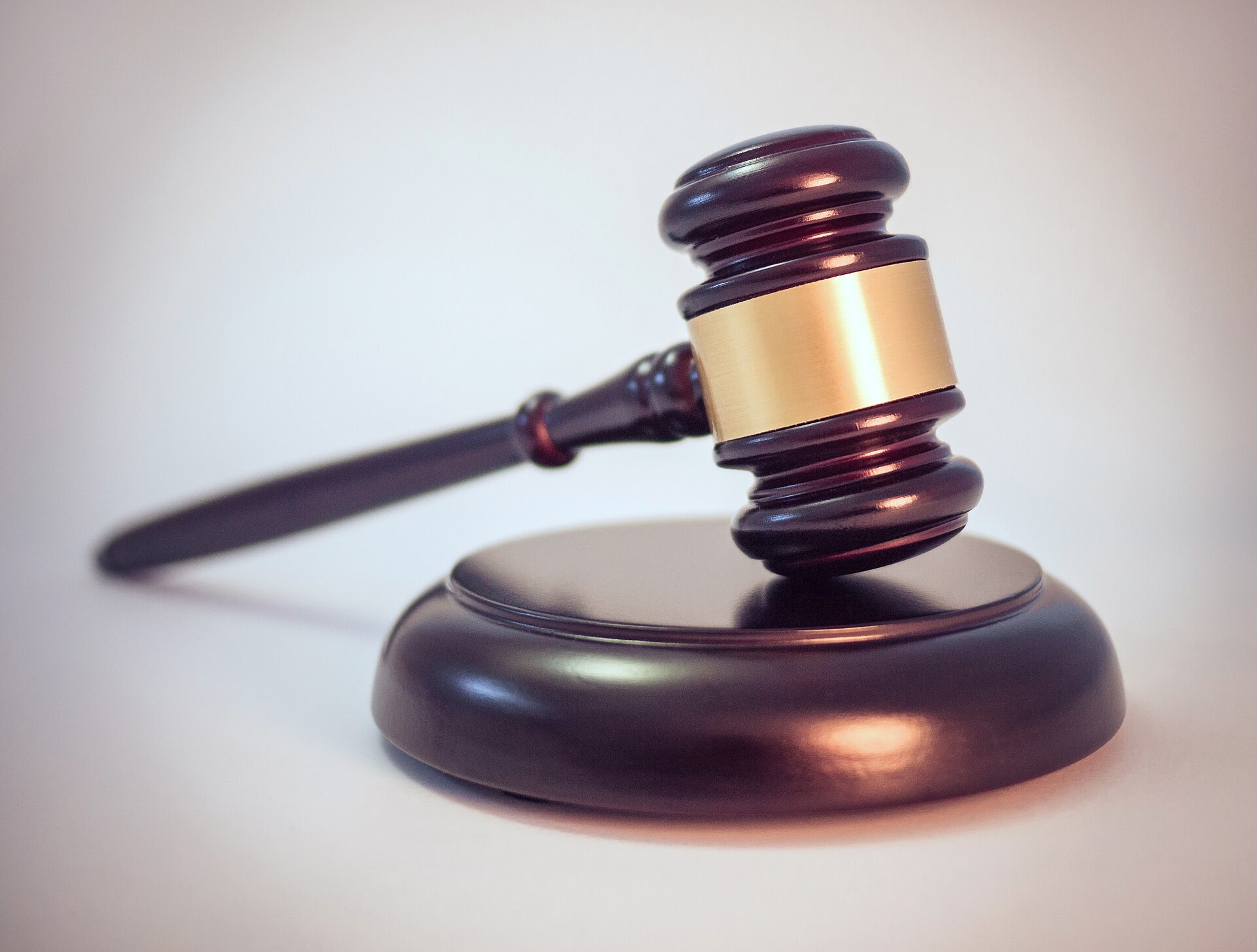 A wooden judge's gavel