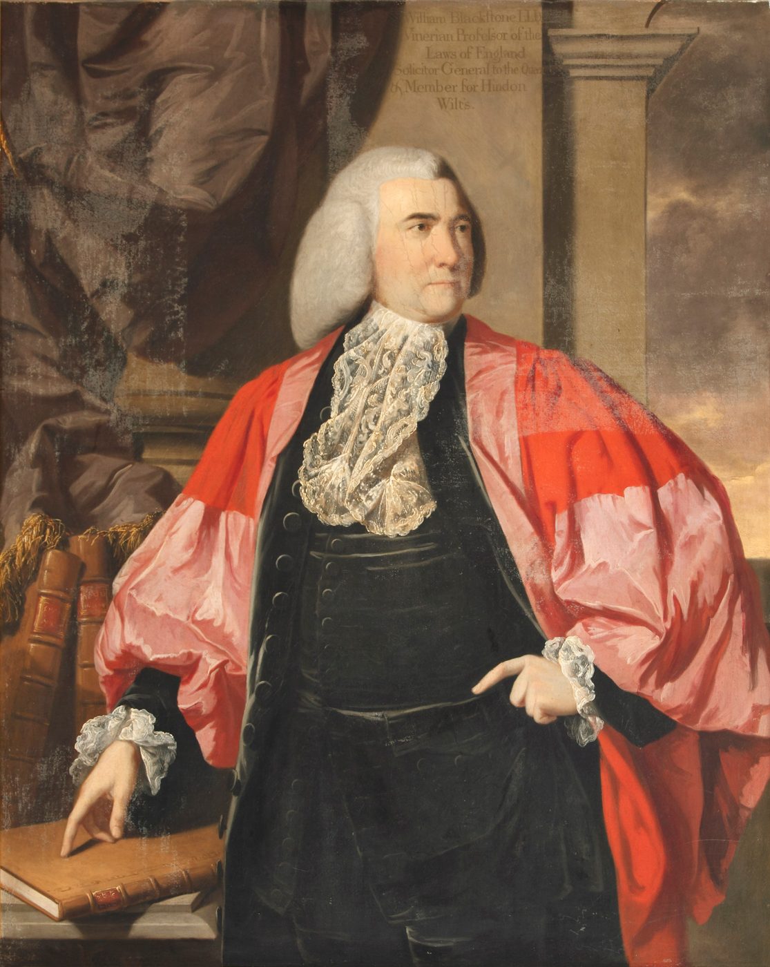 Half-length portrait of Sir William Blackstone in judge's robes and a full white wig