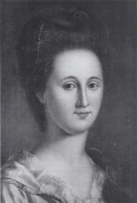 Painted portrait of Esther de Berdt Reed in an eighteenth-century dress