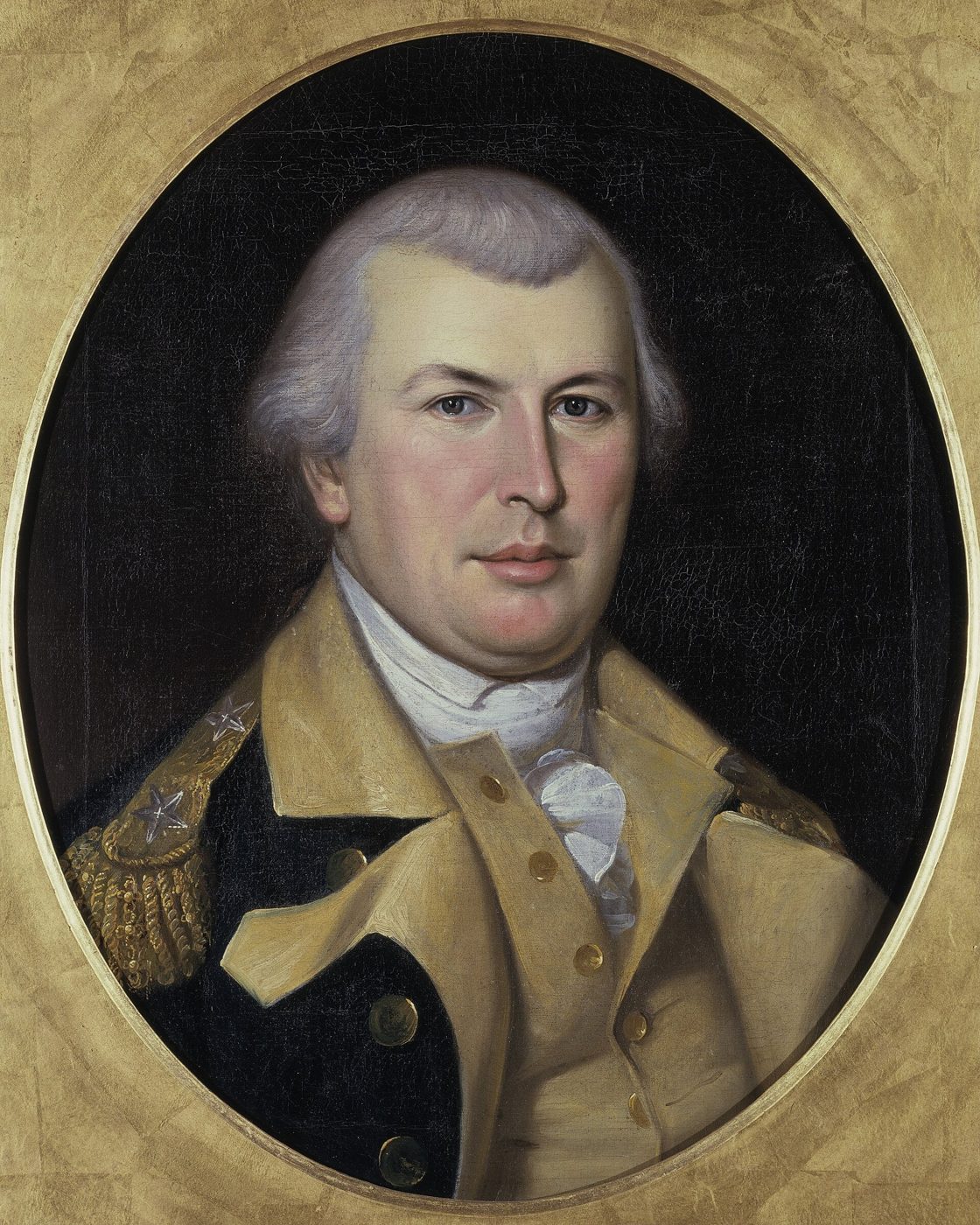Portrait of Nathanael Greene in the blue and buff uniform of a Continental general