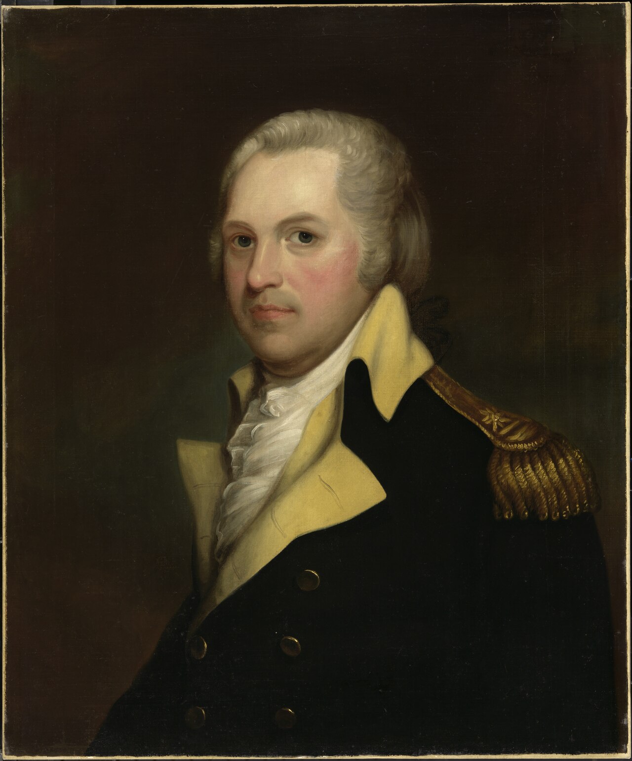 Portrait of Henry Lee III in a dark coat, a lean-faced man looking slightly to one side
