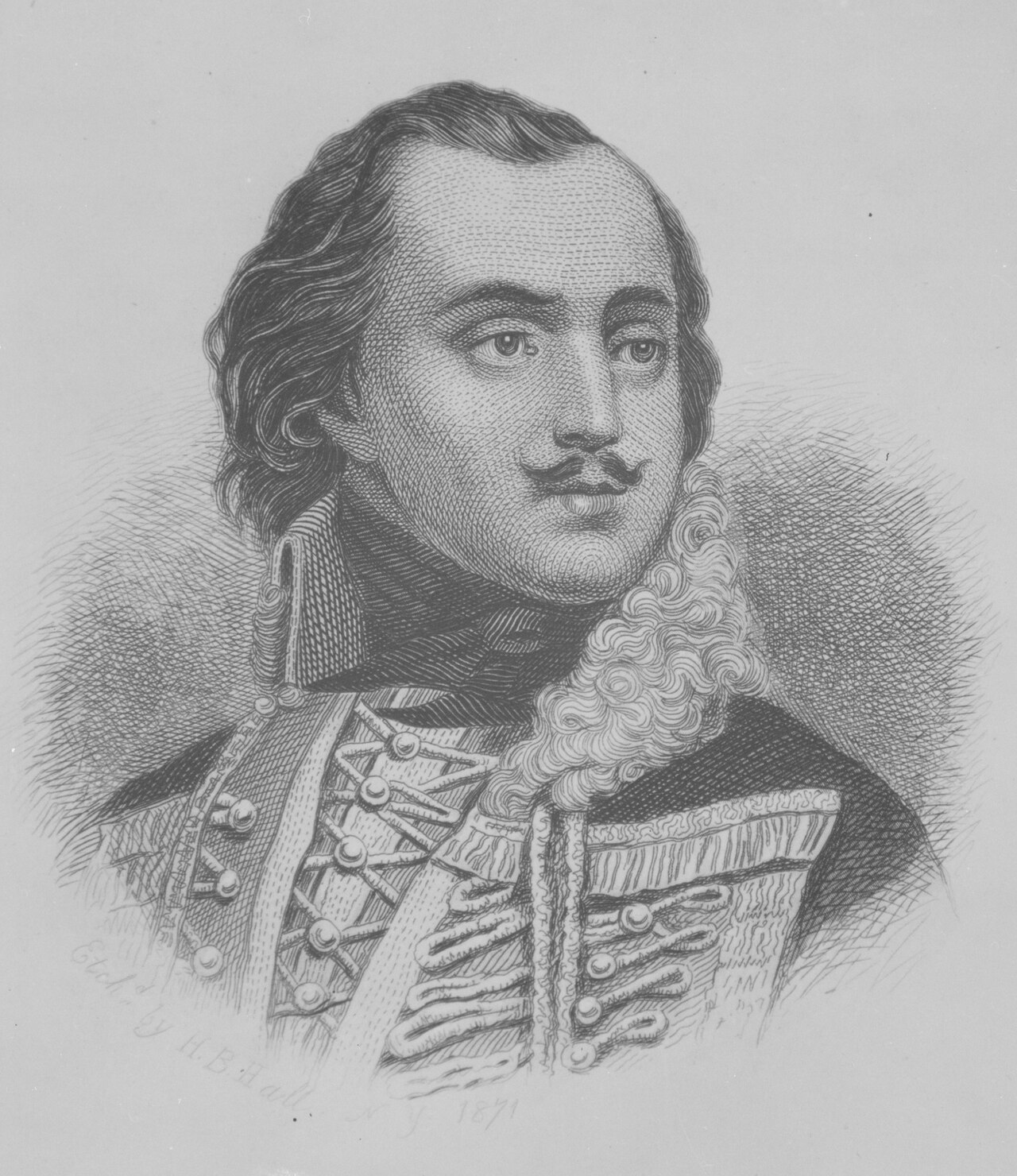 Engraved portrait of Casimir Pulaski