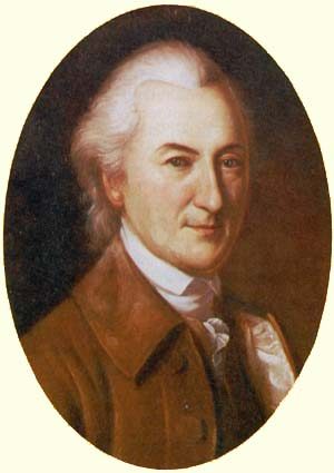 Portrait of John Dickinson in a dark coat with white collar