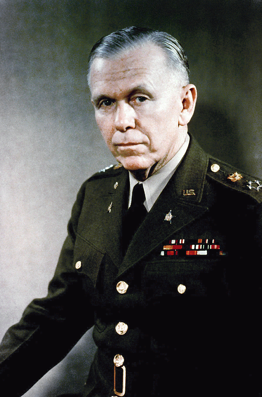 Formal portrait of General George C. Marshall in Army uniform with ribbons